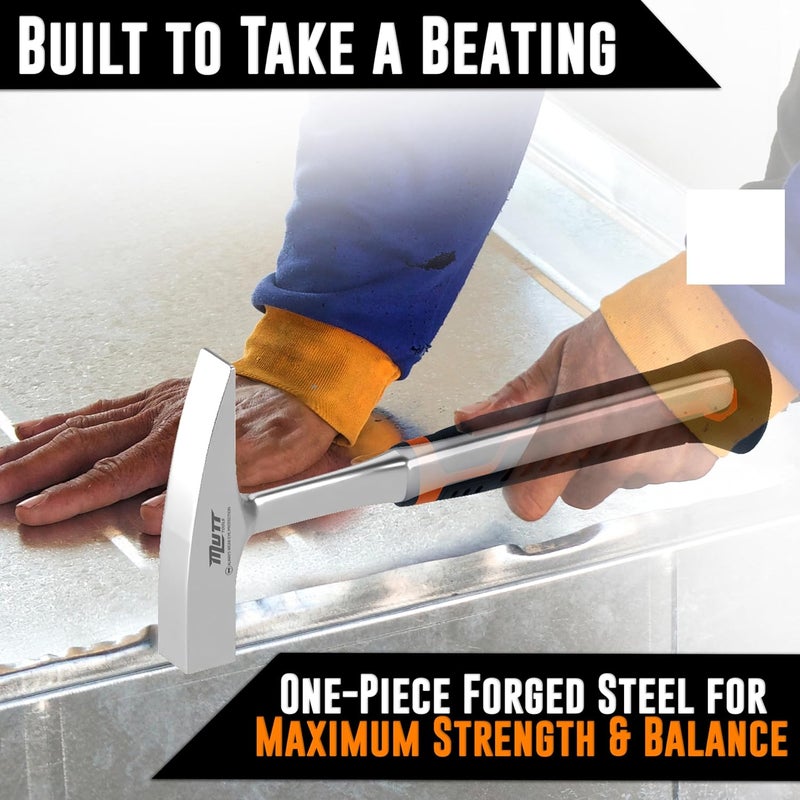 AMERICAN MUTT TOOLS Mutt Tools 18oz Sheet Metal Hammer - Professional Tinners Hammer for Metal Shaping - Forged HVAC Hammer with Ergonomic Handle for Duct Work & Sheet Metal Projects - Image 4